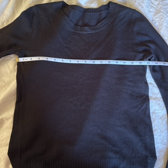 Faded Glory Sweater, Black Soot Color, Embroidered Flower Bell Sleeves. Size S - Picture 4 of 6